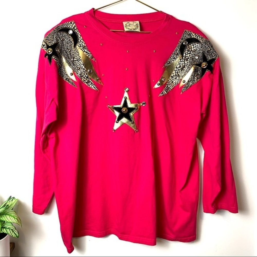 UNIQUE Moon Goddess Patchwork Vtg. 1980s Good Morning Top/Oversized Top Sz Plus